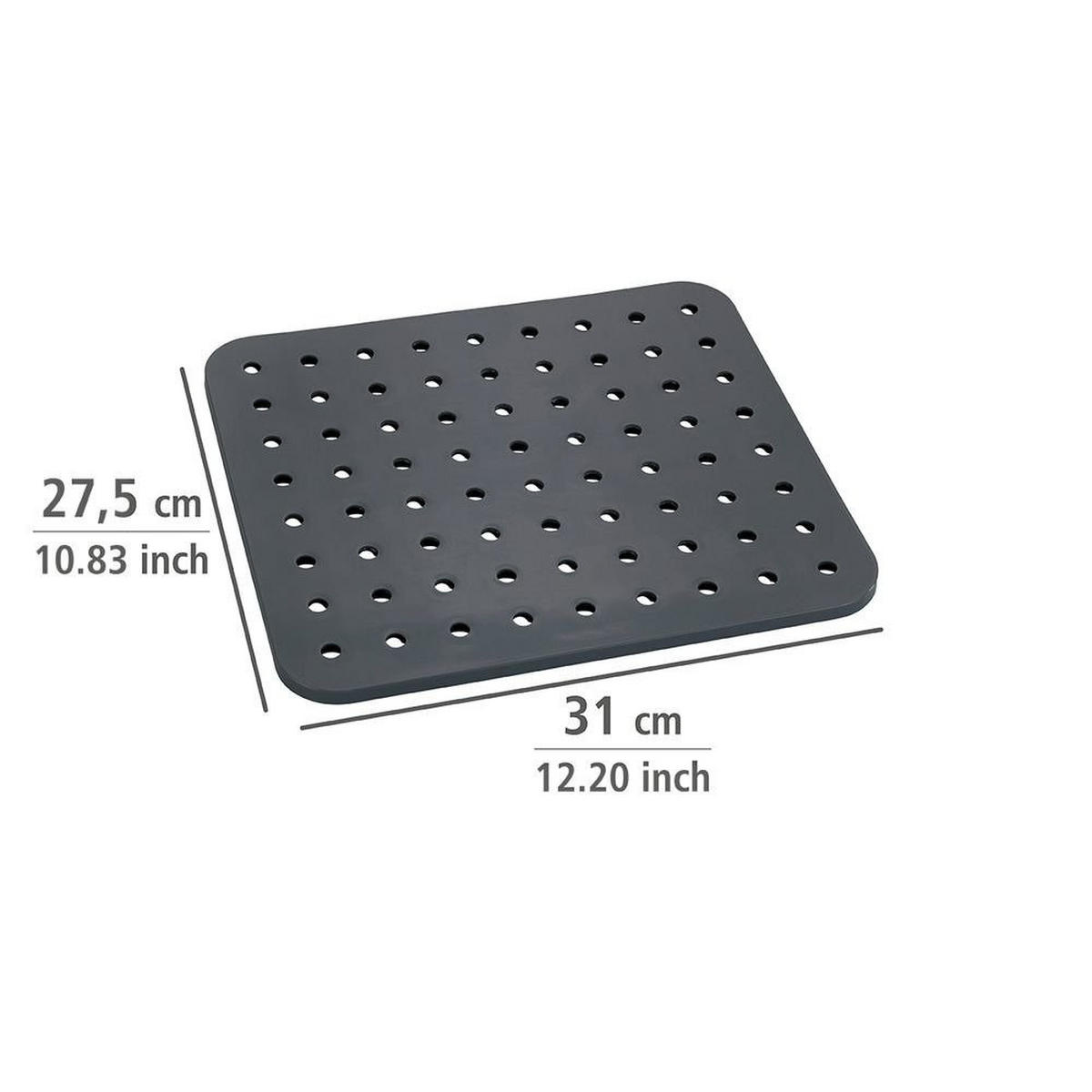 SCHUTZMATTE für Waschbecken grau 31/27,5/1 cm - Grau, Kunststoff (27.5/1/31cm) - Wenko