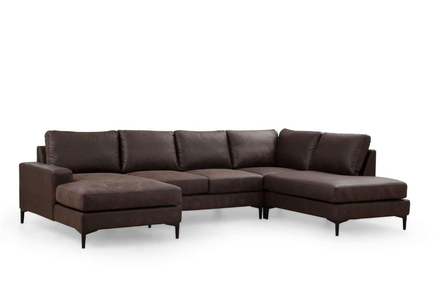 myHomelando Wohnlandschaft Dunkelbraun 200x90x314 cm