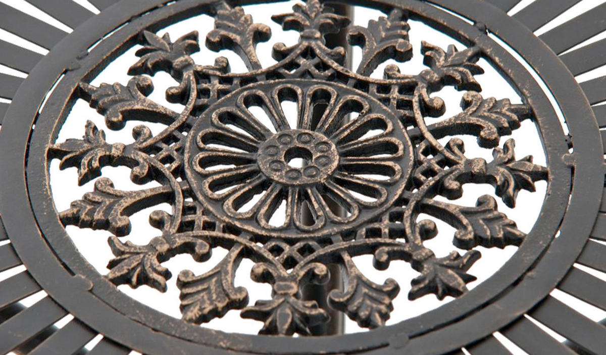 GARTENTISCH rund Ø70 cm Metall Bronze - Bronzefarben, Metall (70/70/73cm) - CLP