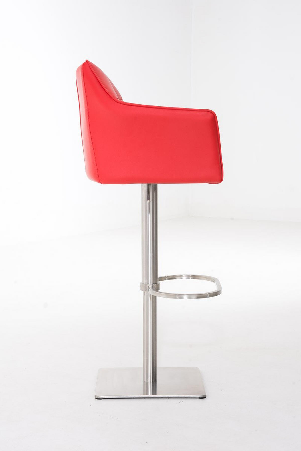 BARHOCKER Damaso 88x64x45 cm rot - Rot, Leder (64/88/45cm) - furnicato
