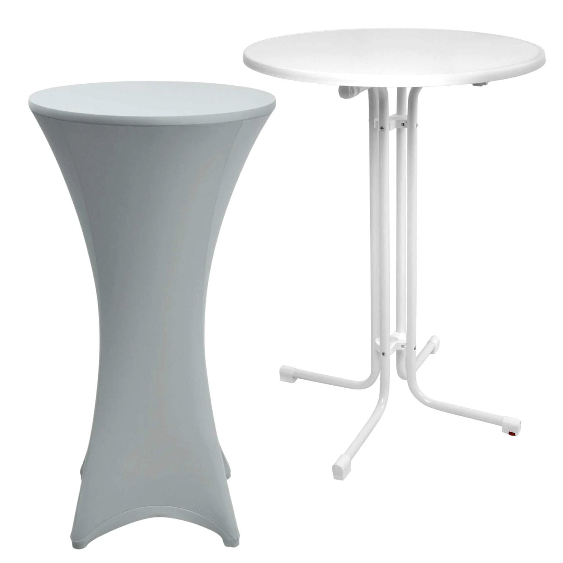 Beautissu Stehtisch Silber 70x110x70 cm