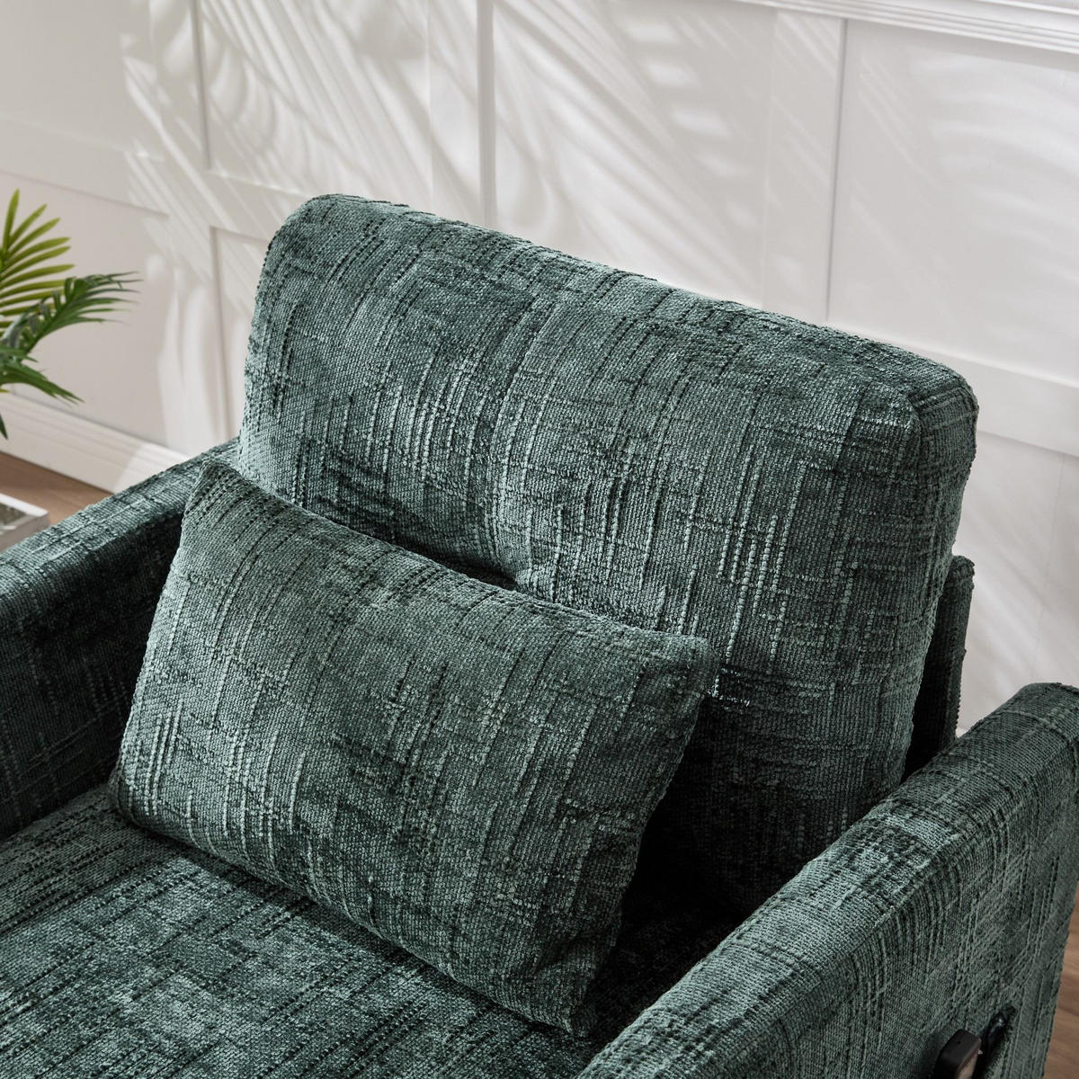 FERNSEHSESSEL Relaxsessel,Polsterliege mit Stauraum,Chenille,Grün - Grün, Holz (84.5/87/125cm) - LVHOM