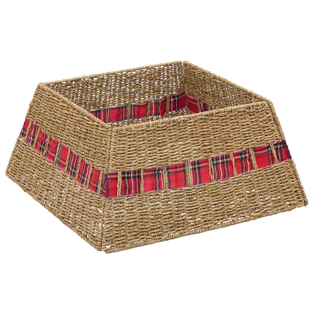 WEIHNACHTSBAUMKRAGEN 60/60/28 cm Braun Seegras - Braun, Naturmaterialien (60/28/60cm) - vidaXL