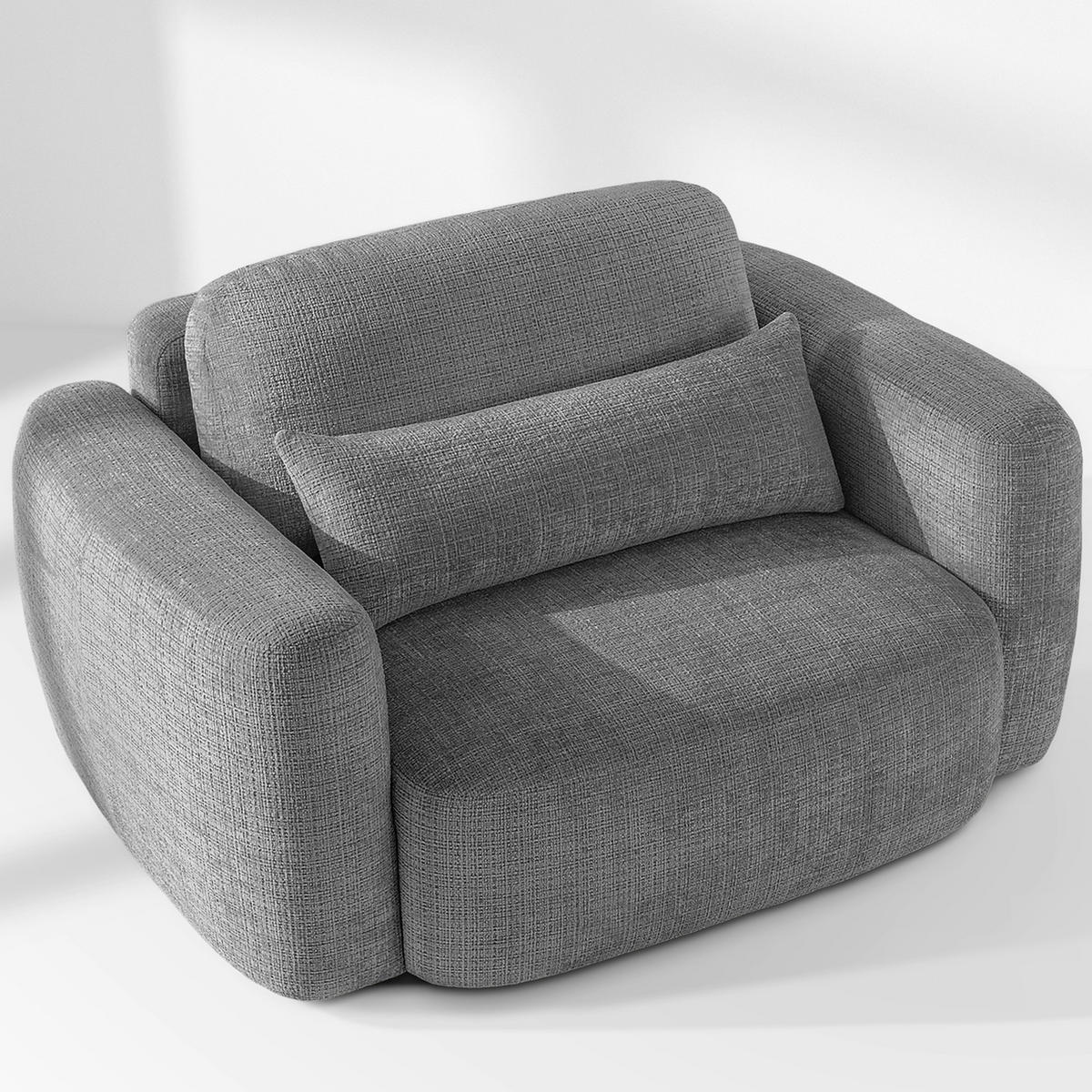 SESSEL ELOSA - Dunkelgrau, Holz/Textil (145/85/115cm) - KONSIMO®