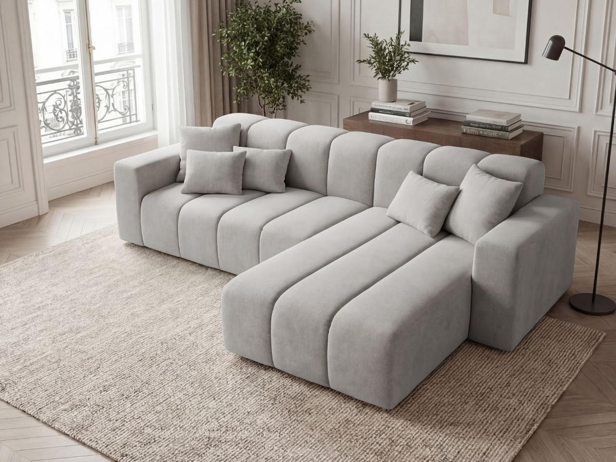 ECKSOFA Nork Grau Rechts - Grau, Holz/Textil (265/180cm) - Graingold