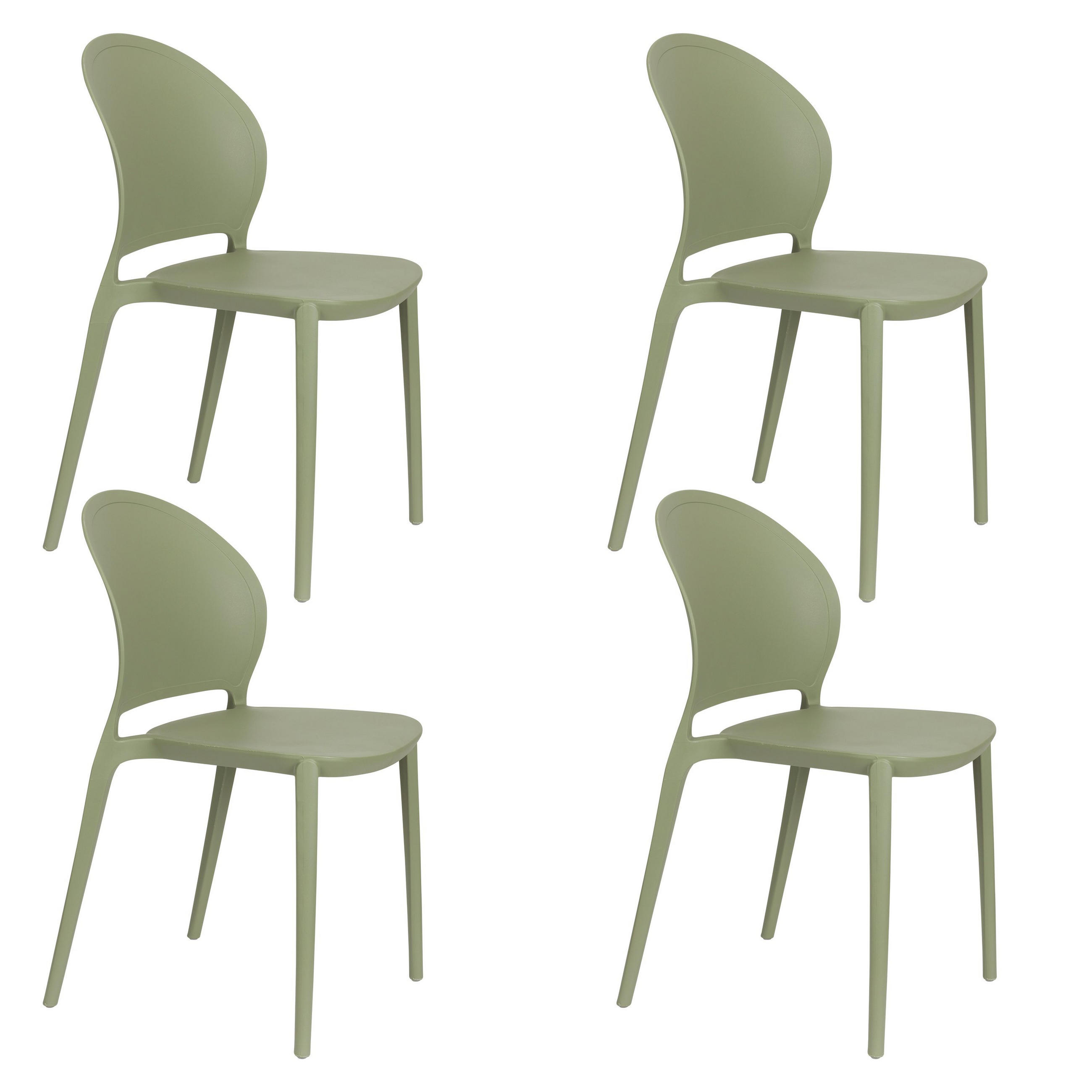 GARTENSTUHL Sjoerd Grün - 4 er Set - Grün, Kunststoff (45/82/52cm) - Housecraft Living