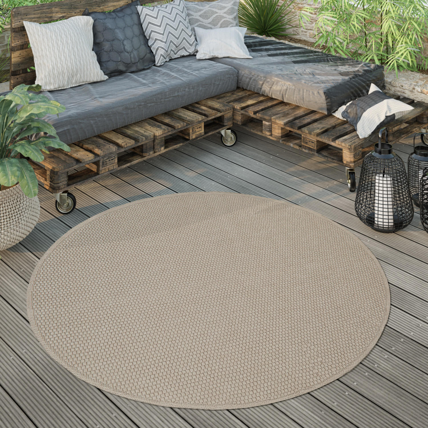 OUTDOORTEPPICH 200/200 cm Timber 125 - Beige, Textil (200/200cm) - Paco Home