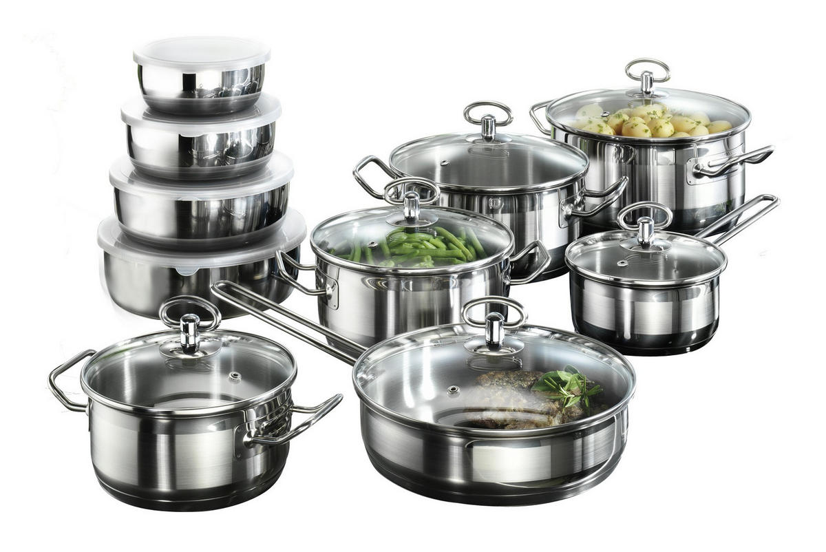 TOPFSET Jasmin aus Edelstahl, Induktion, 20-teilig - Silberfarben, Metall - Karcher