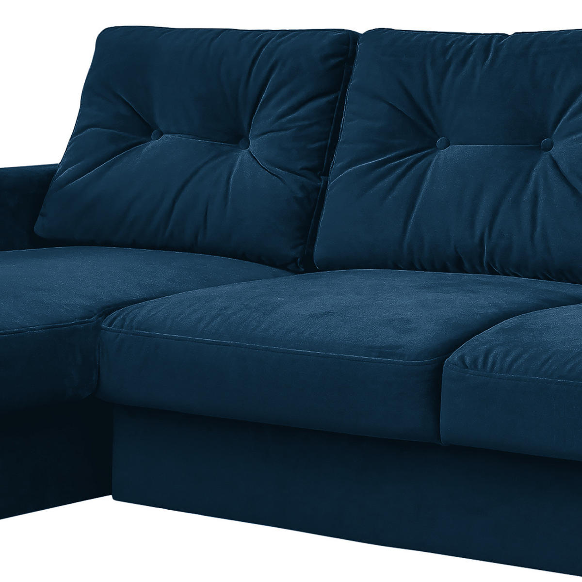 ECKSOFA mit Longchair - Schwarz/Dunkelblau, Buchenholz/Textil (233/148cm) - home24