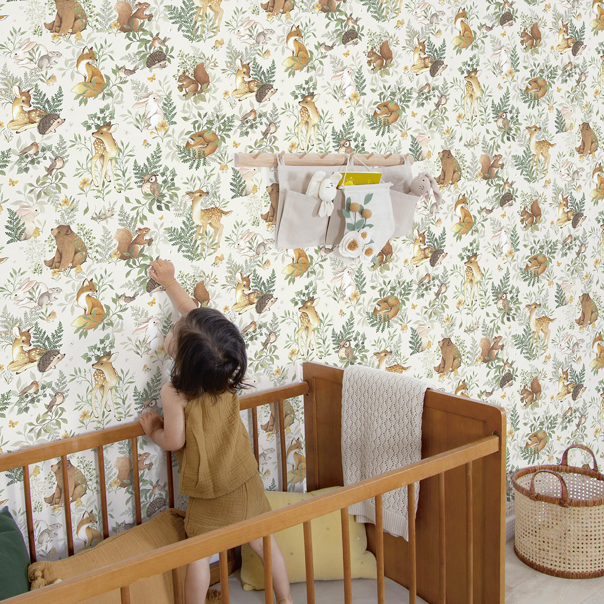 VLIESTAPETE Forest, Waldtiere 50cm x 10m, beige - Beige, Papier (50/1000cm) - Lilipinso
