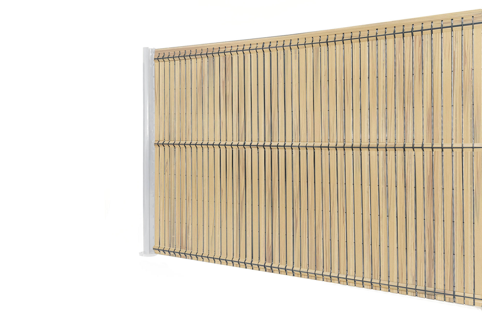 PVC-SICHTSCHUTZLAMELLEN-STEIF-SET Cinto beige 2m H.170cm - Mit clips und Endprofil - Beige, Kunststoff (200/173cm) - Casanoov