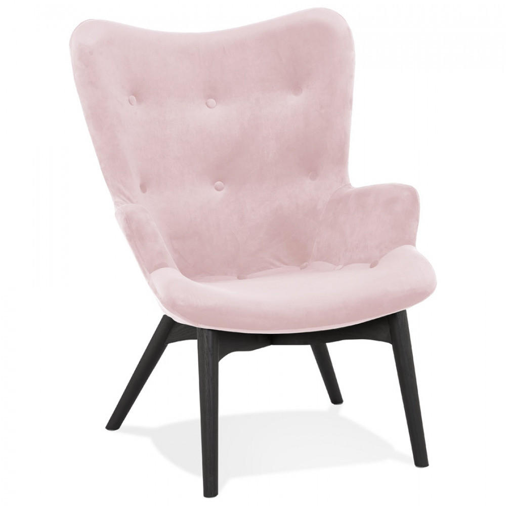 LOUNGESESSEL Rosa 65x93x67cm - Schwarz/Rosa, Holz/Textil (65/93/67cm) - AlterEgo