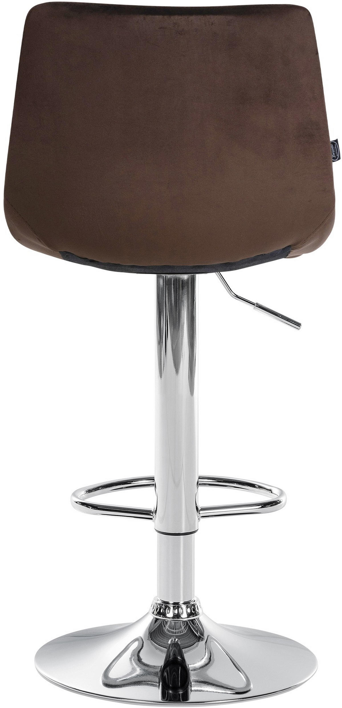 BARHOCKER Samt braun - Chromfarben/Braun, Textil/Metall (43/87/46.5cm) - CLP