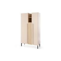 KINDERHOCHKOMMODE SORENTO 05 90/40/165 in Sandbeige/Geölte Eiche/Royalblau - Eichefarben/Beige, Holzwerkstoff (90/165/40cm) - Deine Möbel 24