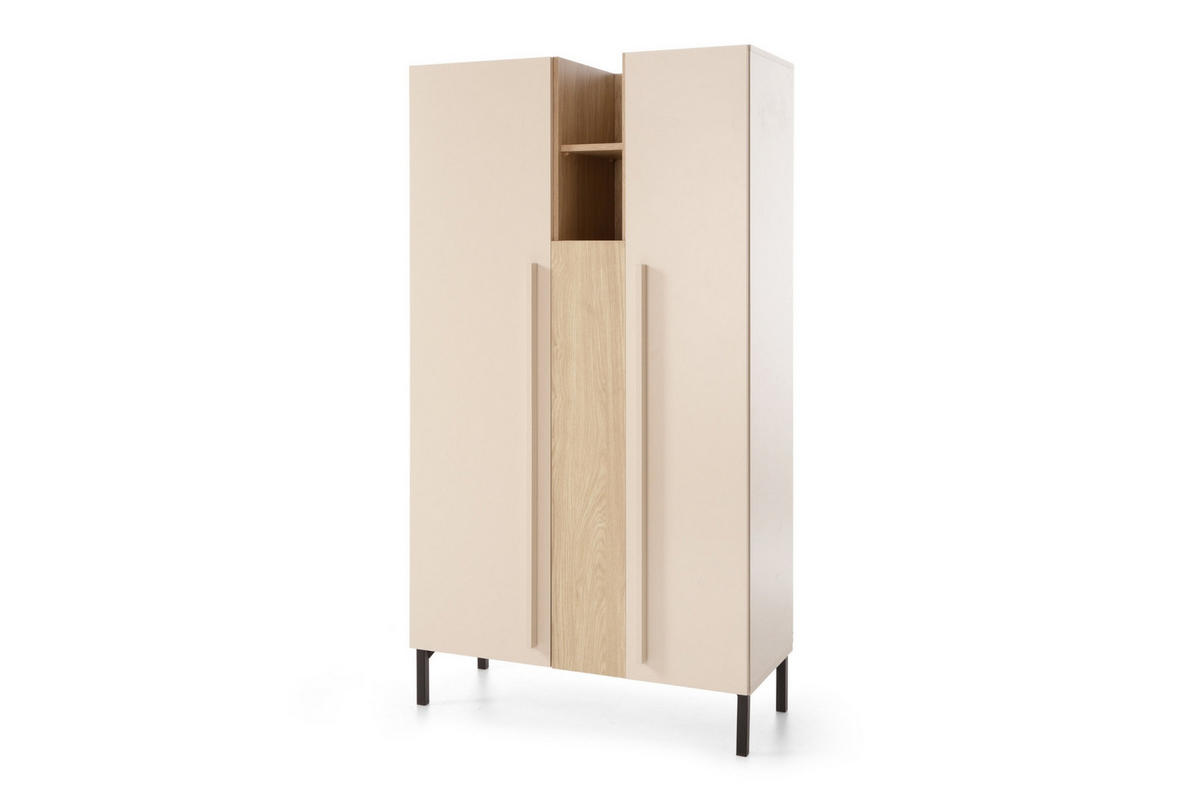 KINDERHOCHKOMMODE SORENTO 05 90/40/165 in Sandbeige/Geölte Eiche/Royalblau - Eichefarben/Beige, Holzwerkstoff (90/165/40cm) - Deine Möbel 24