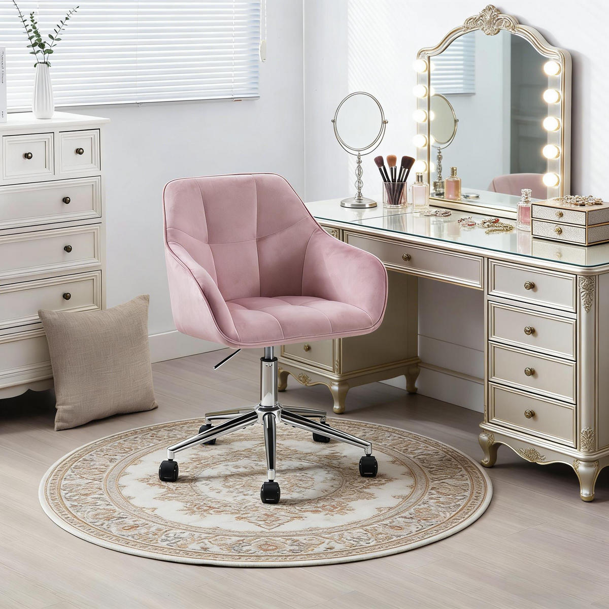 BÜROSTUHL Pink 61/40,5/40 cm - Pink, Metall (61/40/40.5cm) - PANGIVO
