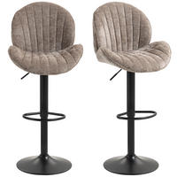 BARHOCKER 2er-Set DE-14773 muschelförmig & höhenverstellbar Braun - Braun, Metall (48/115/50cm) - ComfortXL