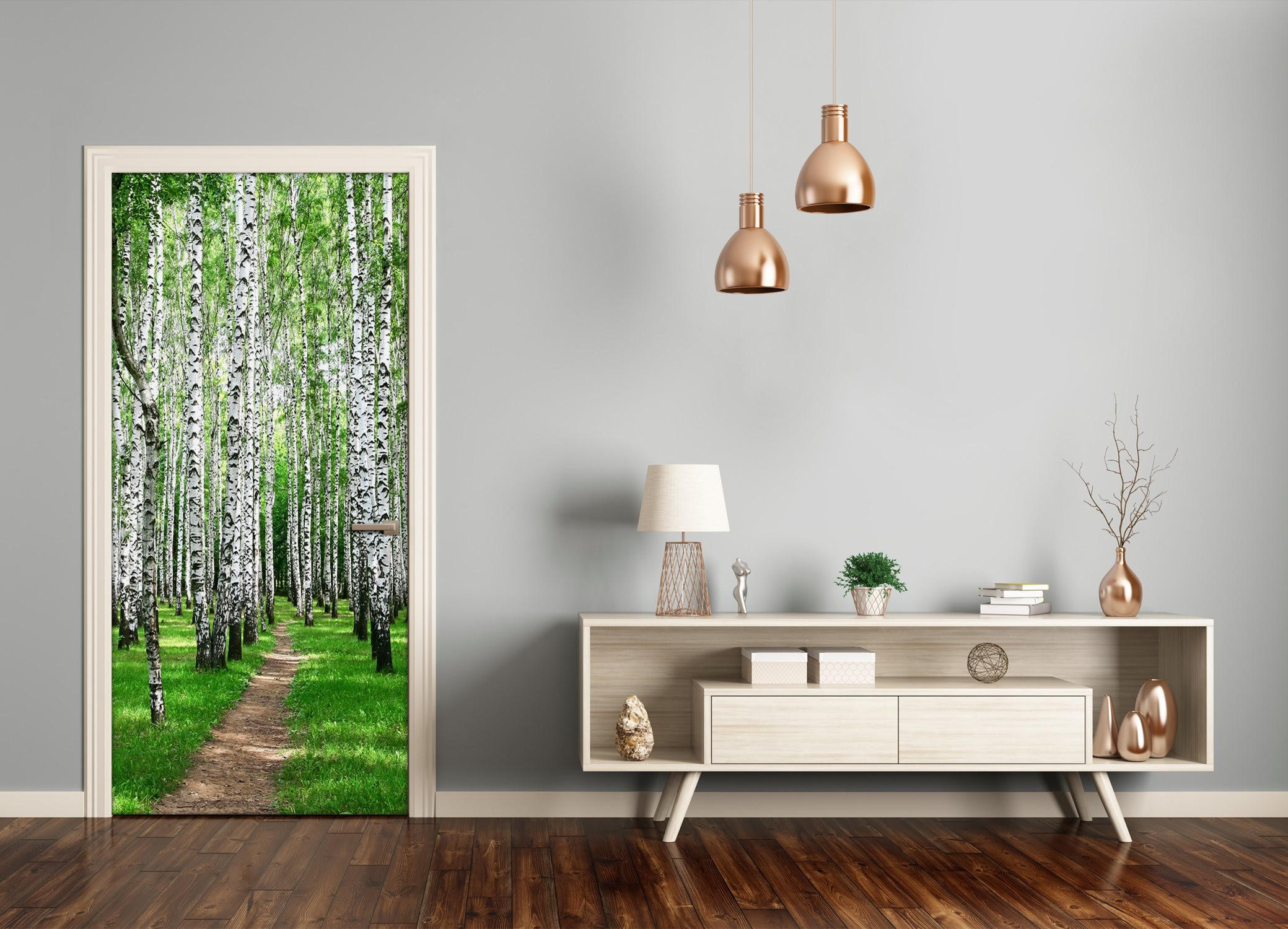 TÜRAUFKLEBER 95x205 cm Dekorativ für Türen - Grün, Kunststoff (95/205/0.01cm) - TULUP
