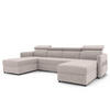 WOHNLANDSCHAFT U-Form Beni mit Schlaffunktion, Cord-Stoff Poso 100 Beige - Beige, Holzwerkstoff (286/60/166cm) - Idohome