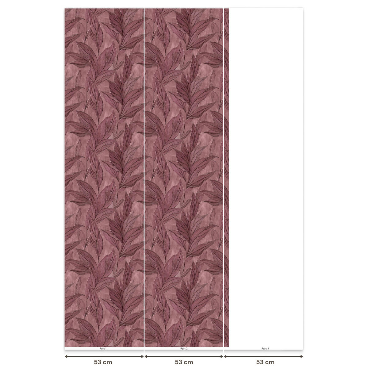 TAPETE - Blätter - Muster - Lila - 100x220 cm - Altrosa, Papier (100/220cm) - OnlyWow