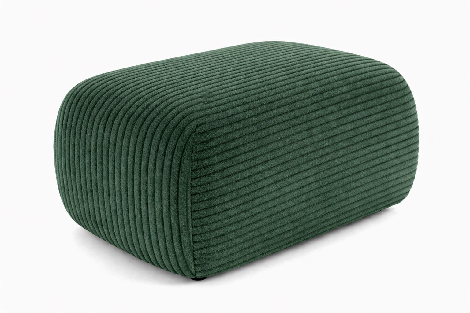 HOCKER Sitzpouf Für Wohnzimmer, Cordstoff Poso, Hellgrau, BIS - Grün, Holz (64/40/40cm) - Kaiser Möbel
