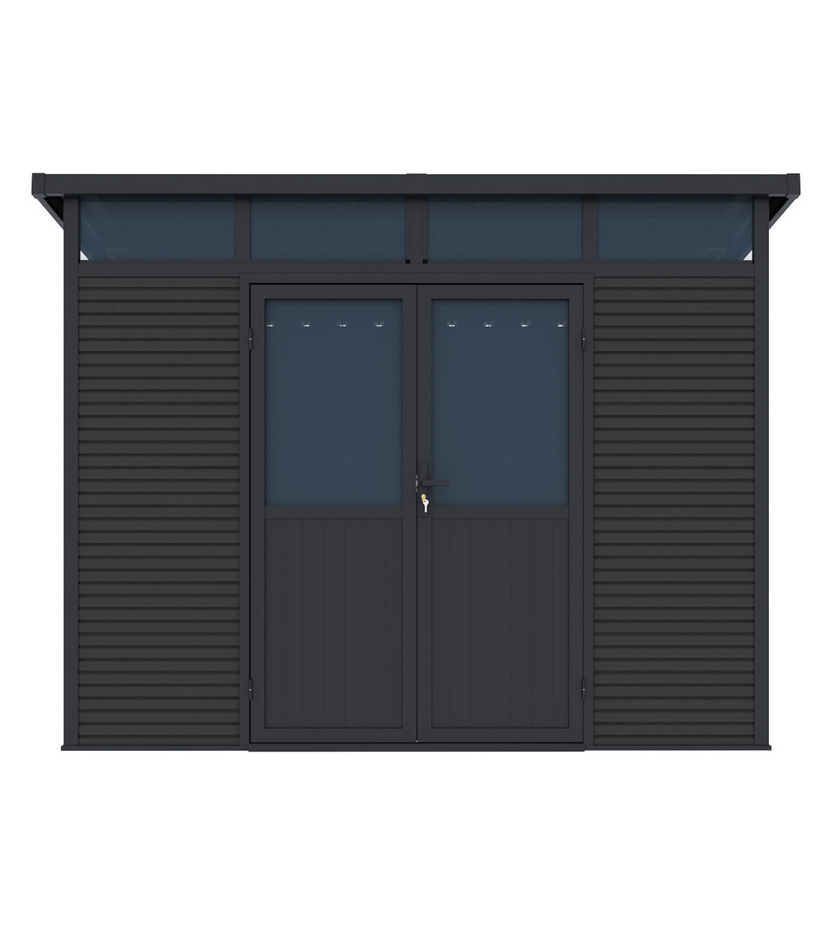 GARTENHAUS Aluminium & WPC 278x218x226cm Anthrazit - Anthrazit, Metall (278/226/218cm) - WEIDE