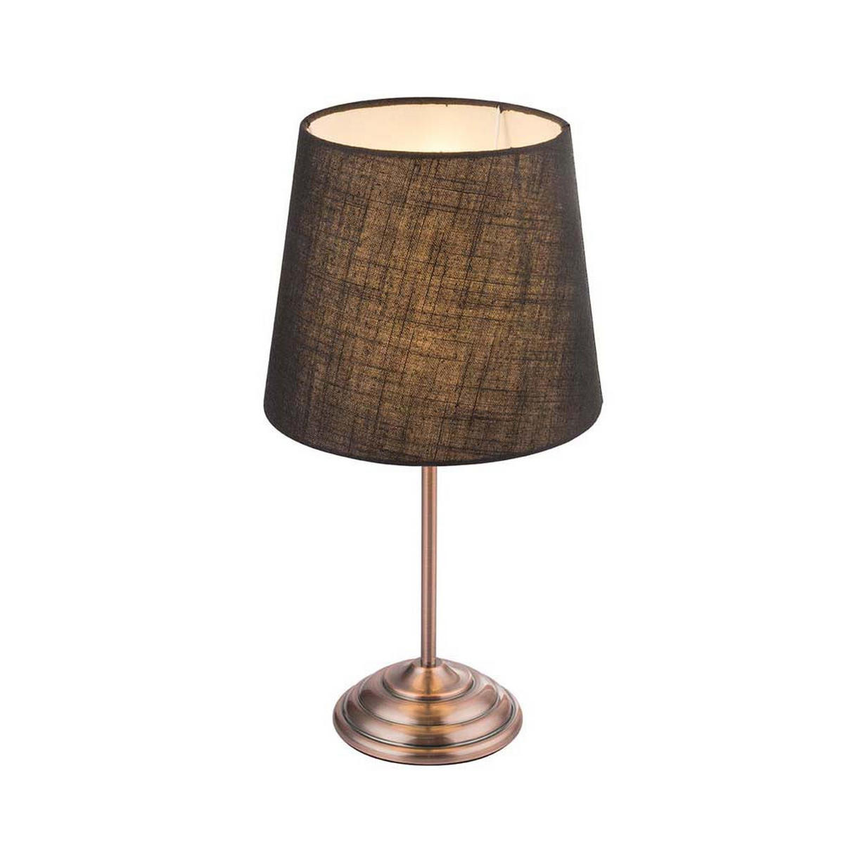 TISCHLEUCHTE JAROME Schwarz Textil - Schwarz, Metall (24/24/46cm) - Globo Lighting