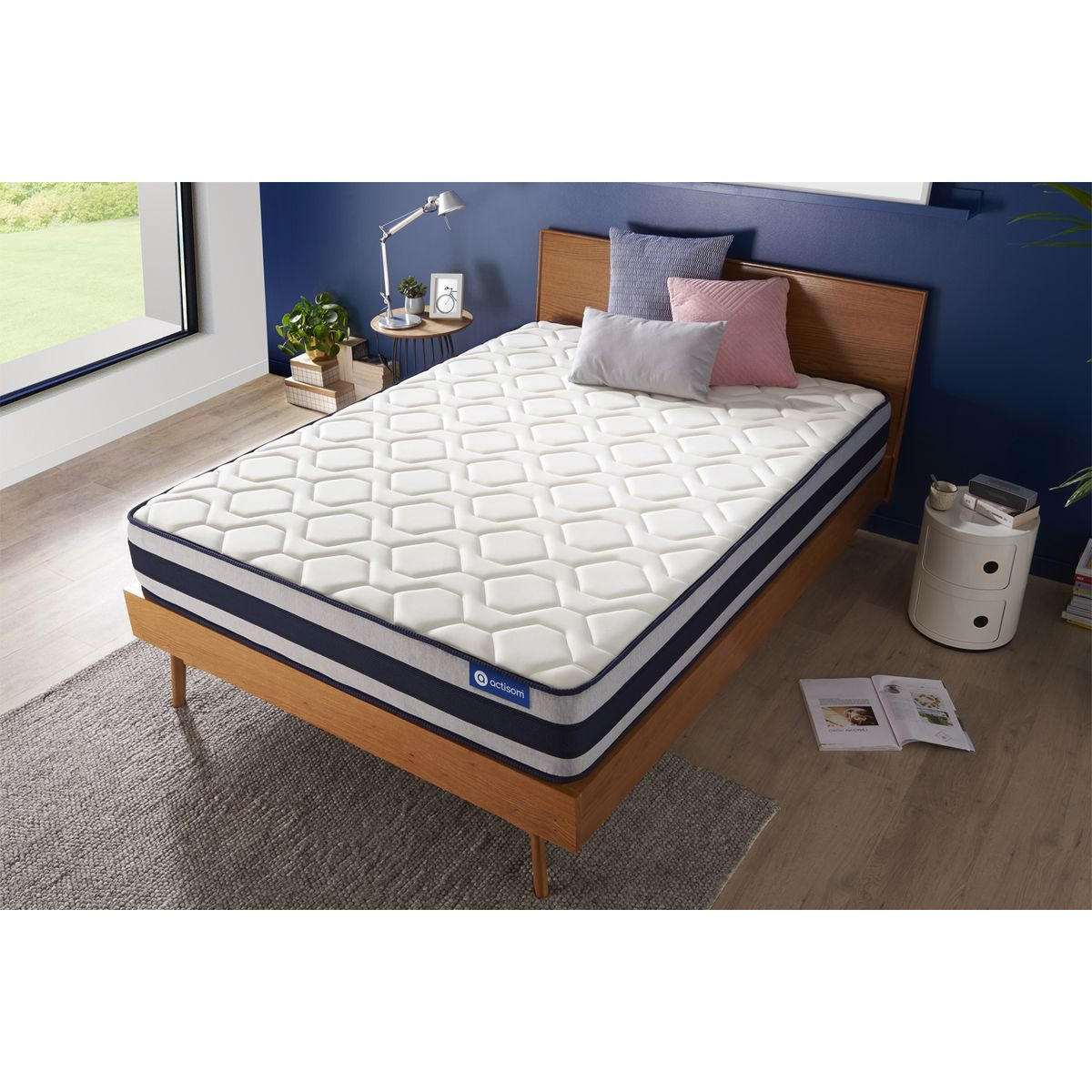 MATRATZE Actiflex ergo Taschenfederkern und Memory-Schaum 100 x 190 cm h4 - Weiß, Textil (100/190cm) - ACTISOM