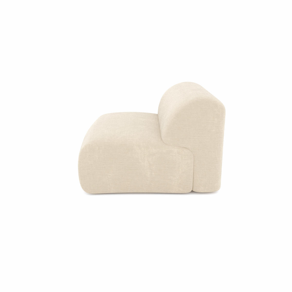 SESSEL Texturierter Samt Creme 75cm - Creme, Textil (75/67/97cm) - Sia Home