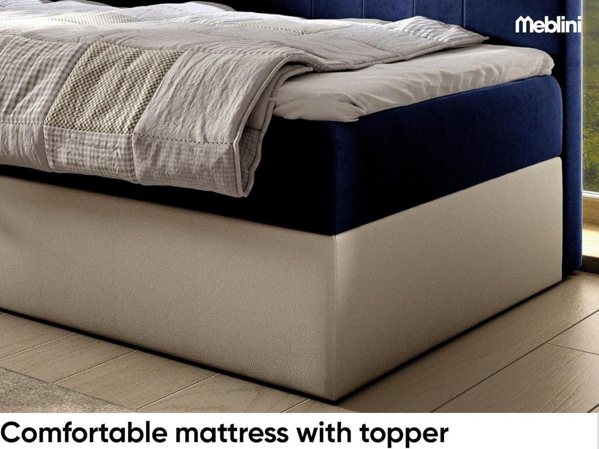 KINDERBETT GARETH 3 - Dunkelblau/Weiß, Holzwerkstoff (93/212cm) - Meblini