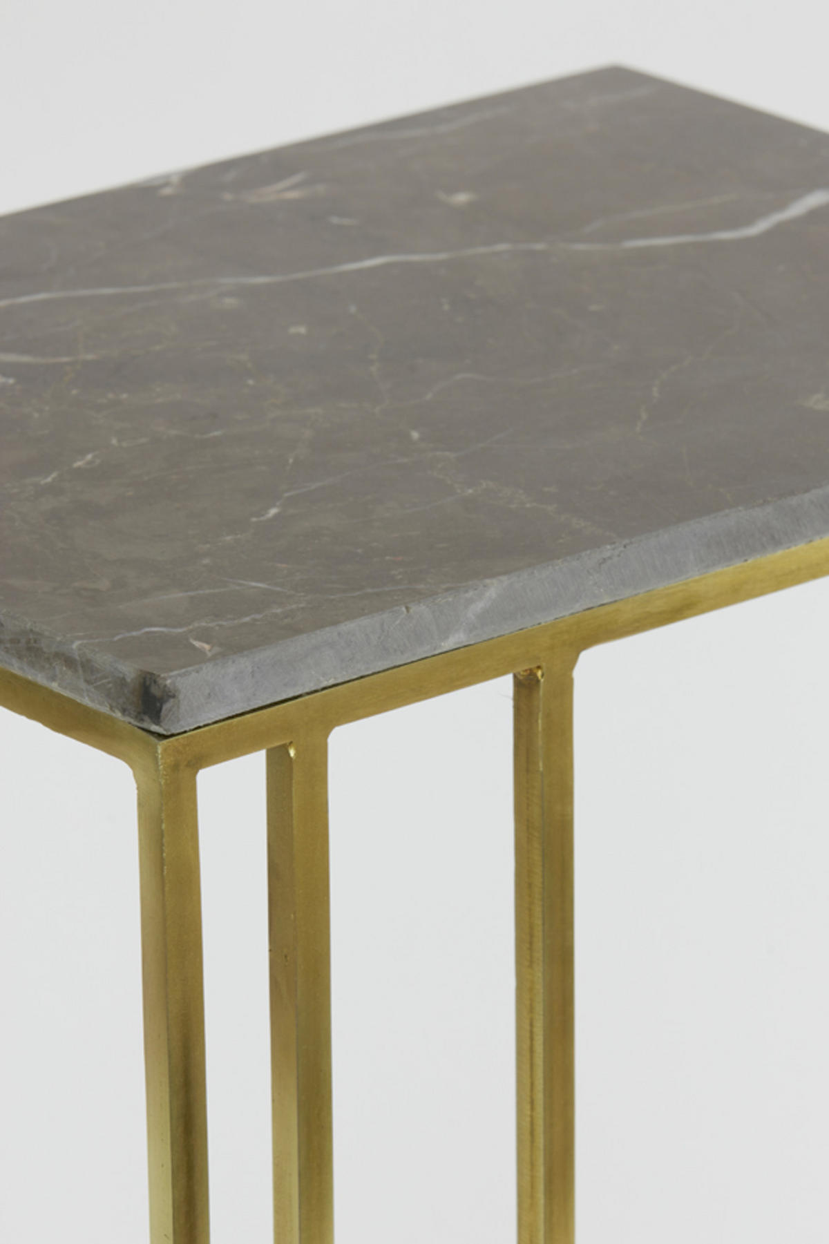 BEISTELLTISCH Roshan Braun 41/31/71 cm - Goldfarben, Stein (41/31/71cm) - Light & Living