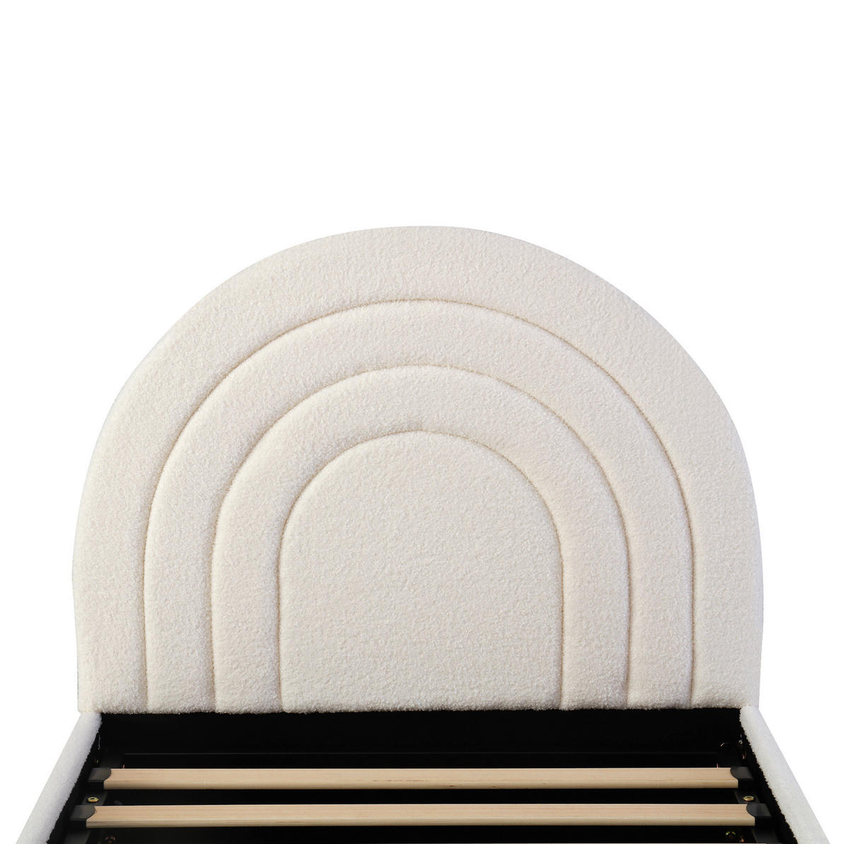 KINDERBETT 90/200 cm aus Bouclé mit hydraulischem Stauraum Beige - Beige, Textil (90/200cm) - Modenvie