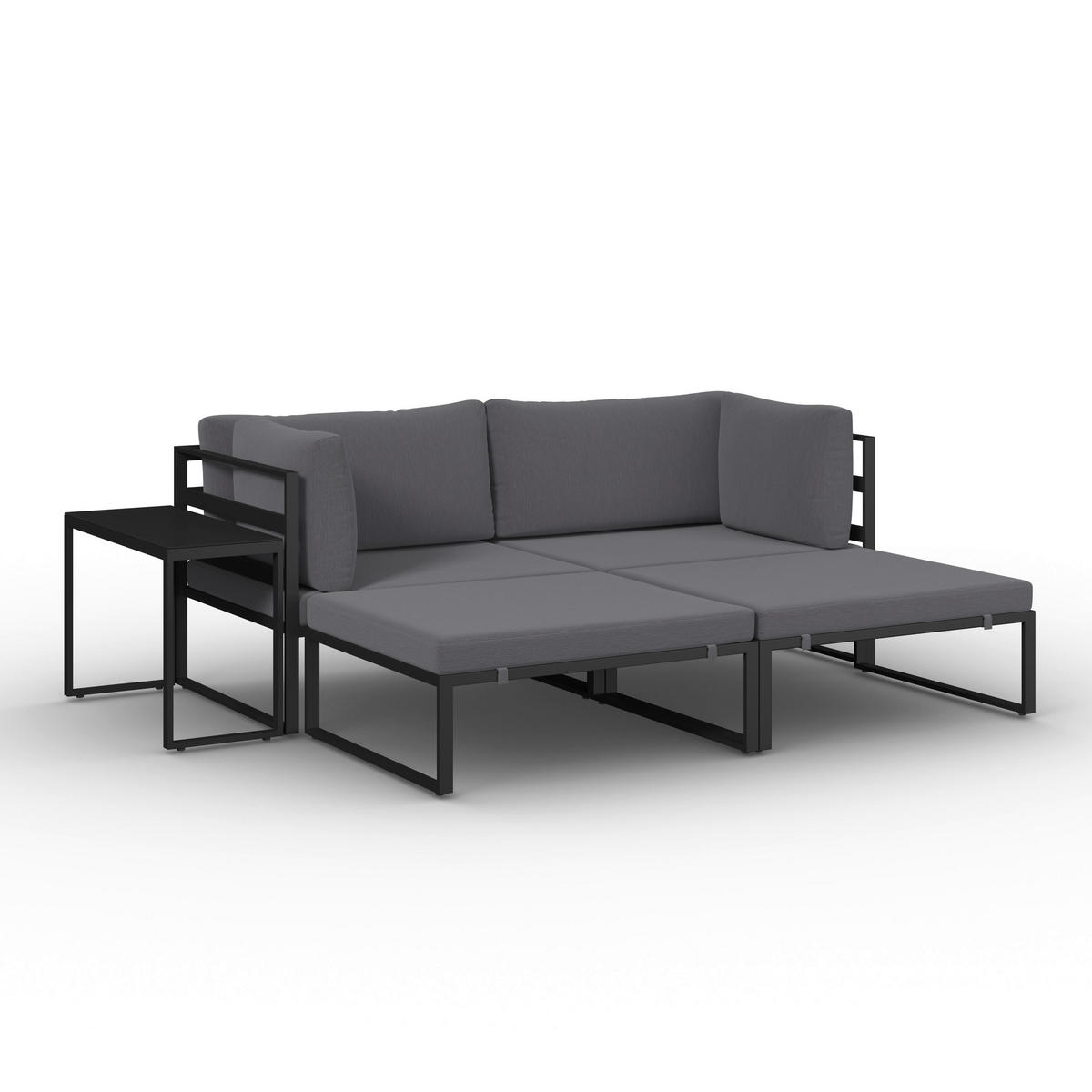 LOUNGEGARNITUR Valentina Dunkelgrau Metall/Outdoorstoff - Dunkelgrau, Metall