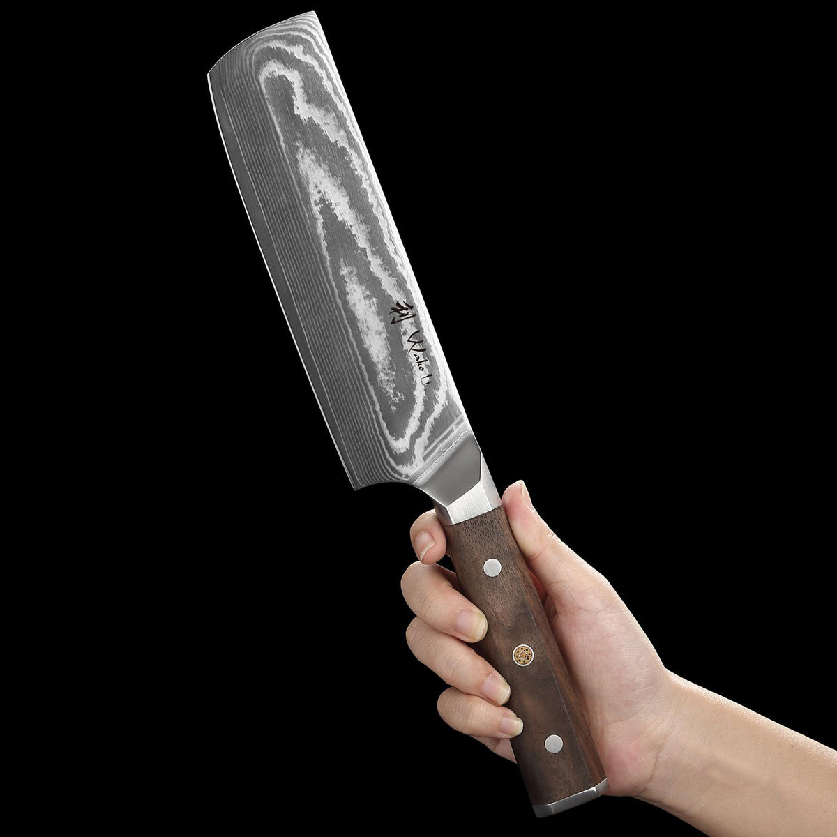 NAKIRIMESSER 18 cm - Nussbaumfarben, Holz/Metall (31cm) - Wakoli