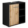 WASCHBECKENUNTERSCHRANK Neptunus 1 Tür Schwarz mit Eiche - 60 x 30 x 60 cm - Eichefarben/Schwarz, Holz (60/60/30cm) - Badplaats