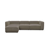 SOFA modular Cubo 4-Sitzer inkl. Hocker - Braun, Textil (314/201cm) - Mokebo