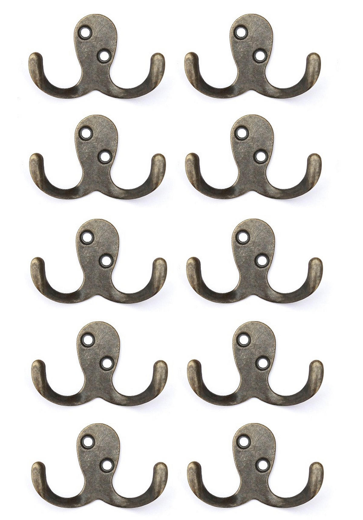 WANDHAKEN 10x 4,2 cm aus Metall Messingfarben 793827 - Messingfarben, Metall (6.8/4.2/2.2cm) - DanDiBo