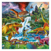 FOTOTAPETE Dinosaurier im Urzeitgewitter 240/240 cm - Multicolor, Papier (240/240cm) - Bilderwelten