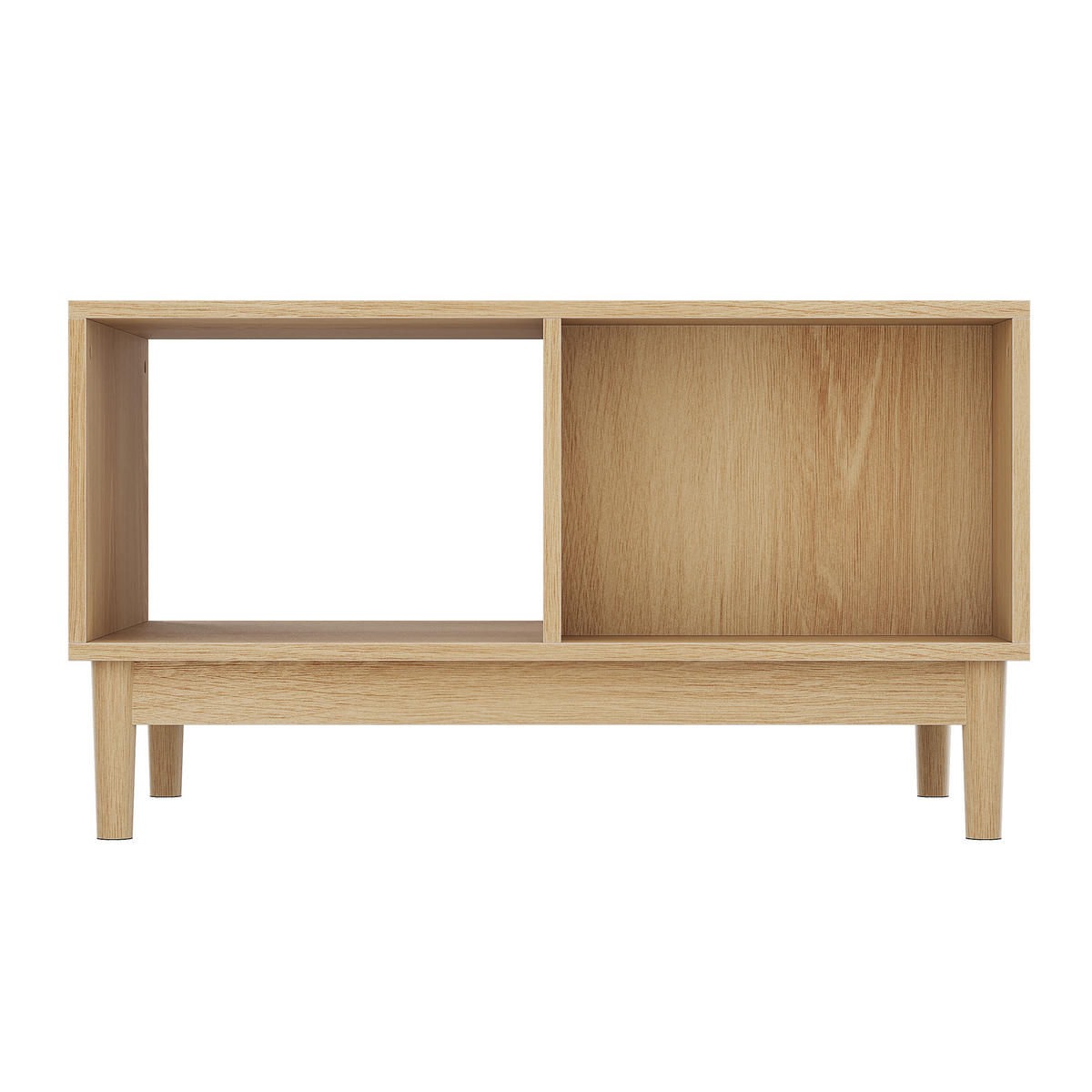COUCHTISCH holzoptik & gitter-design mit schublade & offenen fächern - Eichefarben, Holzwerkstoff (50/80/45cm) - Urban Meuble