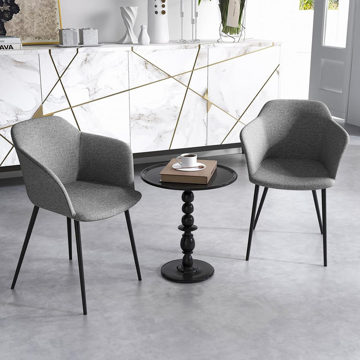 ESSZIMMERSTÜHLE Grau - Grau, Metall (53/83/60cm) - COSTWAY