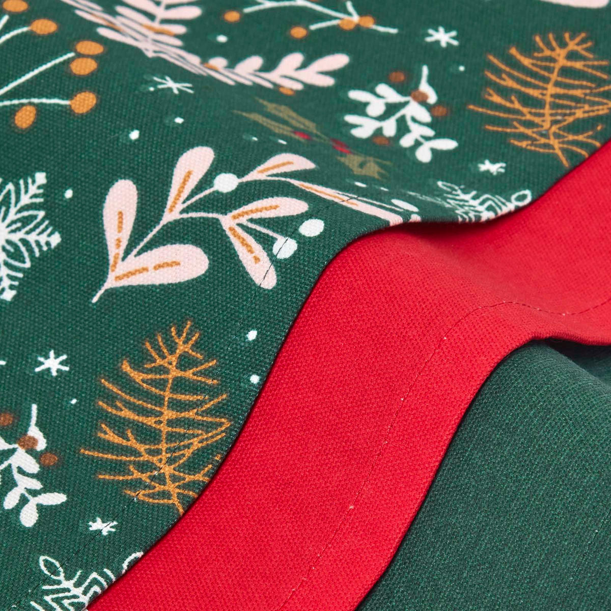 GESCHIRRTÜCHER 3er-Set, Motiv Weihnachtswald, 100% Baumwolle - Grün, Textil (50/70cm) - Homescapes