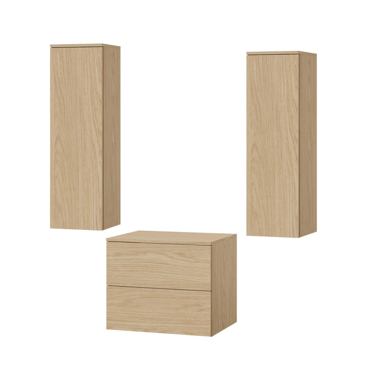 BADMÖBEL-SET Color Frühlings-Eiche 3-Teilig (2S 60 + 1D 100 X2) - Eichefarben, Holzwerkstoff (120/160/45cm) - mzm24