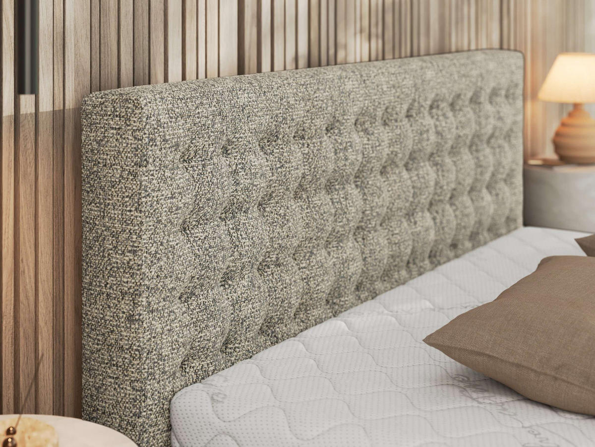 POLSTERBETT PAVO CLASSIC 140/200 - Beige Strukture - Pocket-Matratze - Beige, Textil (140/200cm) - MKS