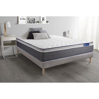 BETT Actilatex plus Latex und Memory-Schaum 120 x 200 cm h4 - Kit Bettgestell Grau - Beige/Grau, Holz (120/200cm) - ACTISOM