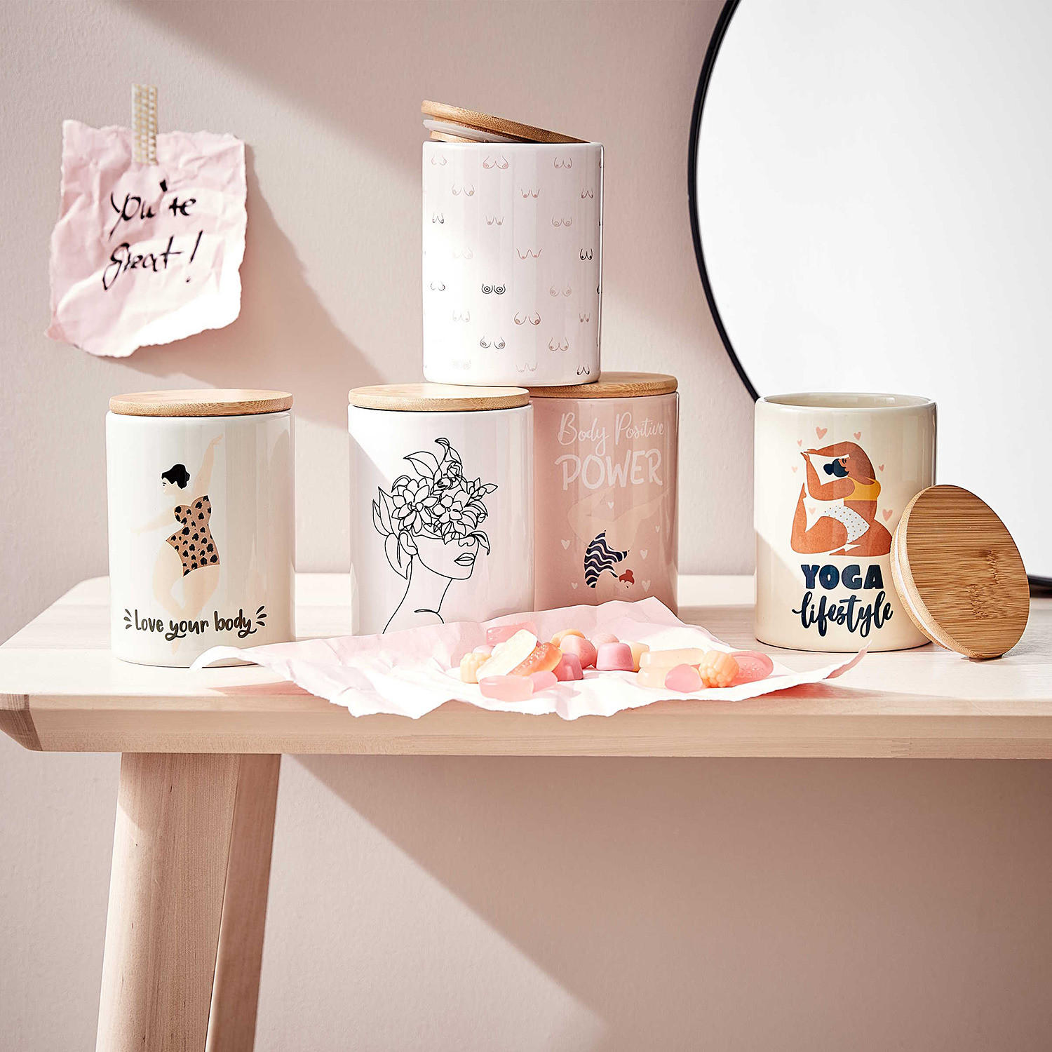 AUFBEWAHRUNGSDOSE (4er Set) Queen It - Beige, Keramik (10/14/10cm) - BUTLERS