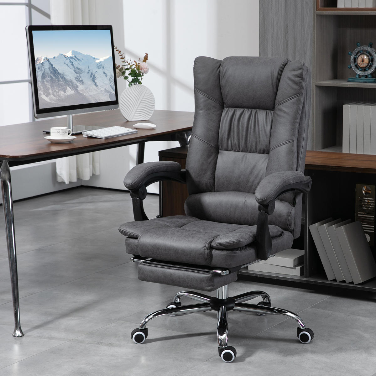 MASSAGE-BÜROSTUHL, Dunkelgrau - Dunkelgrau, Textil (70/118/64cm) - Vinsetto