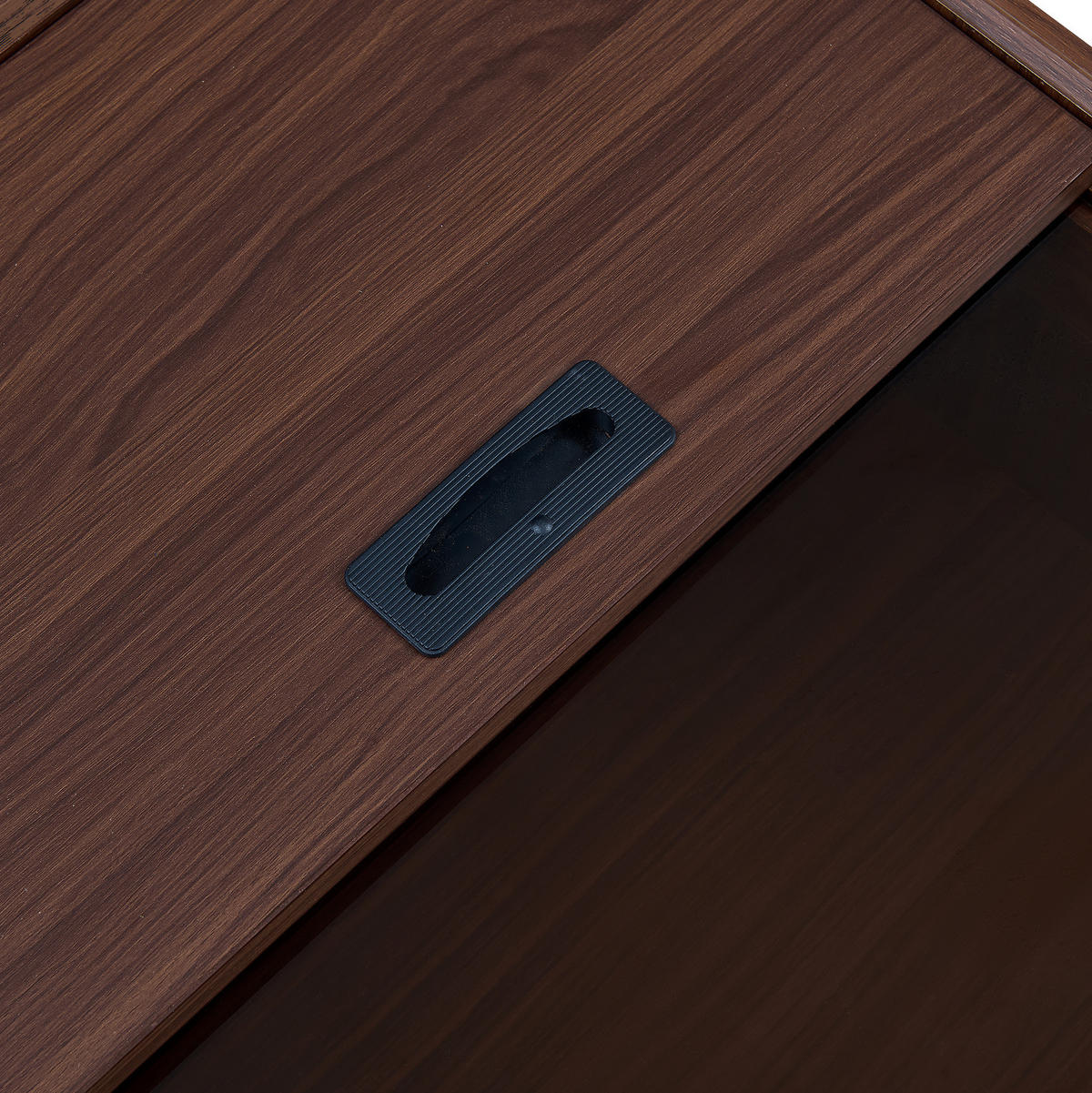 KLUBSKA miza, 105/50/41,5 cm MDF/steklo rjava s predali in prostorom za shranjevanje - rjava, leseni material (105/50/41.5cm) - BEAOK