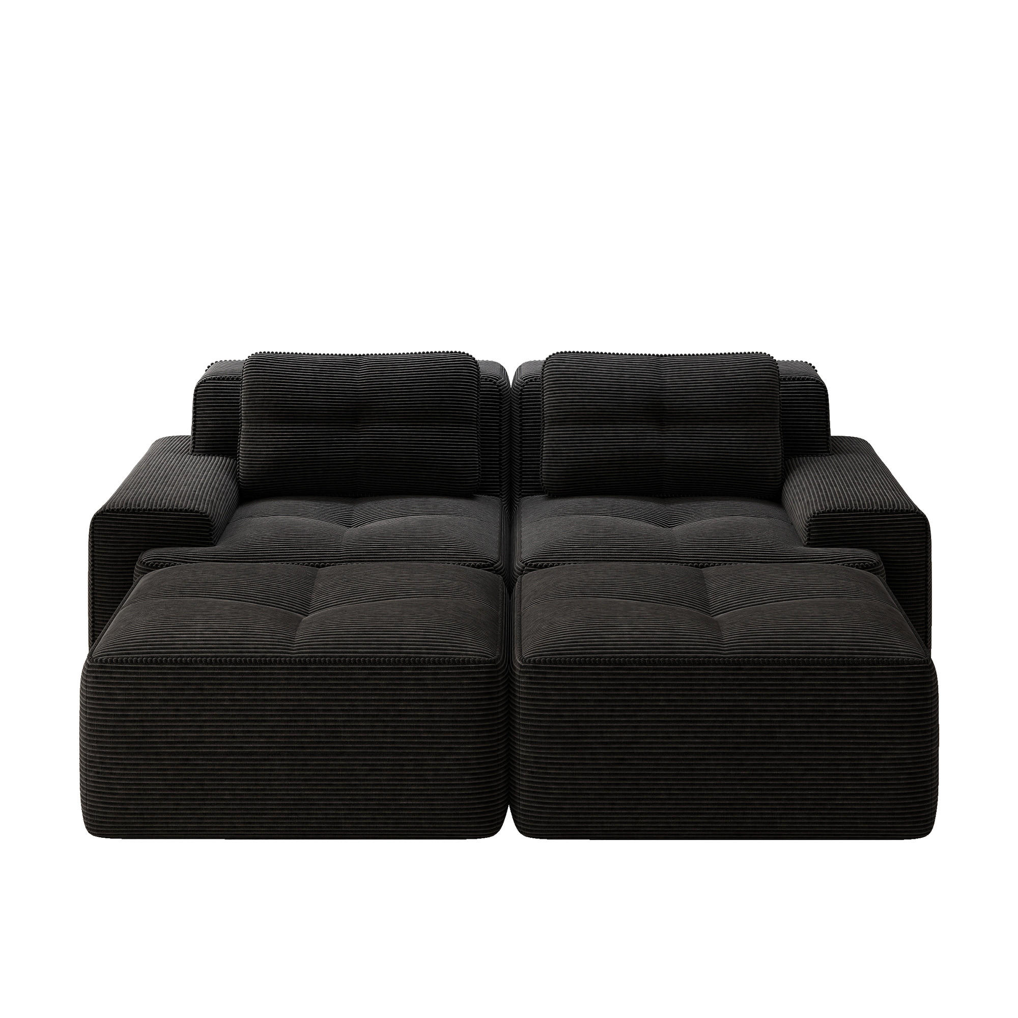 SOFA PANG-4T9K2L Schwarz - Schwarz, Textil (177/69/204cm) - PANGIVO