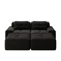 SOFA PANG-4T9K2L Schwarz - Schwarz, Textil (177/69/204cm) - PANGIVO