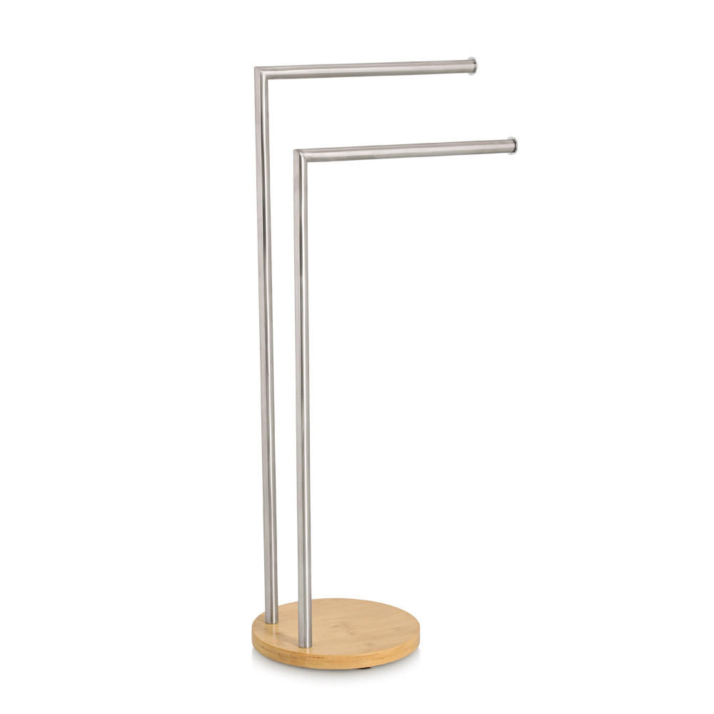HANDTUCHSTÄNDER Bambus Edelstahl Orvo - Grau, Metall (36/81.5/24cm) - ZELLER